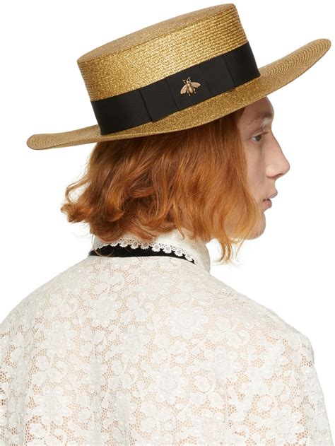 gucci papier hat|Black And Gold Lamé Papier Hat .